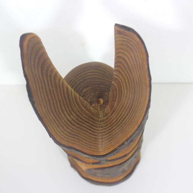 1970s Vintage Hand Carved Wood Owl For Sale - Image 5 of 10