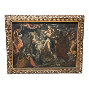 1950s Religious-Themed Original Painting by Joseph Grimeland, Framed