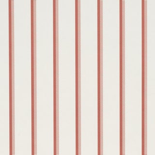 Schumacher Tyla Stripe Wallcovering In Terracotta For Sale