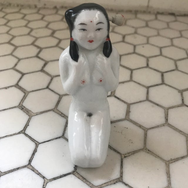 Chinese Hand Painted Nude Figural Porcelain Perfume Bottle For Sale In Los Angeles - Image 6 of 10