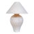 Vintage Postmodern Carved White Plaster Meiping Vase Form Table Lamp With Linen Empire Shade For Sale