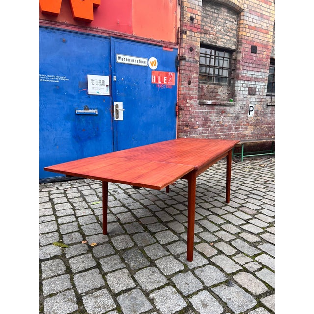 Extendable Teak Dining Table by Henning Kjearnulf For Sale - Image 6 of 9