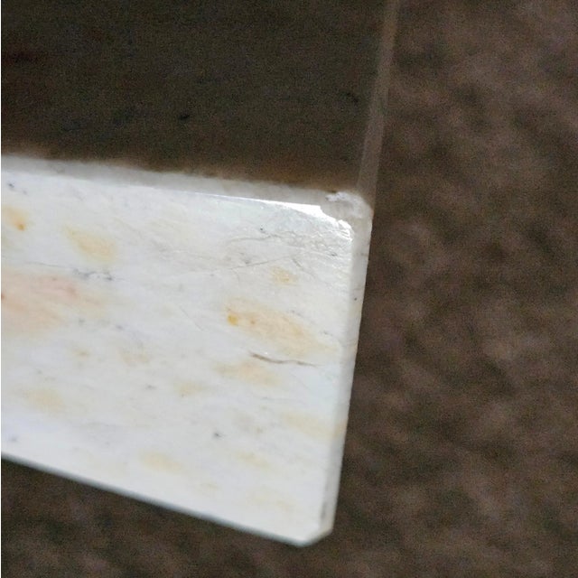 White Vintage White Polished Solid Marble Obelisk For Sale - Image 8 of 9