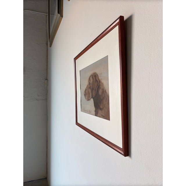 70's Vintage F. Worden "Ch. Edmonton Newt" Dog Portrait Painting, Framed For Sale - Image 4 of 12