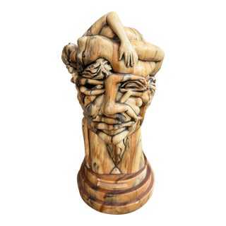 “Something on His Mind: The Crazy Man,” #1 of 64 Plaster Casts Copyright 1972 For Sale