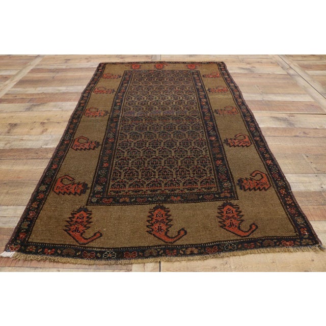 Textile Antique Persian Malayer Rug - 03'10 X 06'08 For Sale - Image 7 of 8