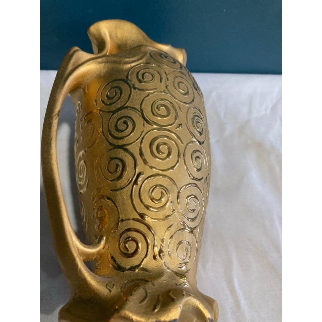 Vintage Ceramic Vase With 22k Gold For Sale In Oklahoma City - Image 6 of 10