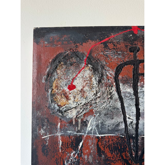 1980s 1980’s Vintage Expressionist Abstract Acrylic on Canvas Painting – Unframed For Sale - Image 5 of 9