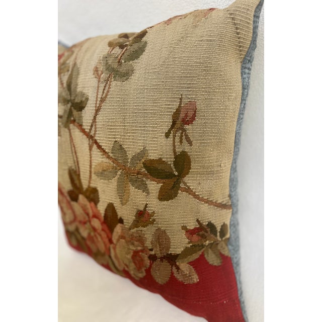 Mid 19th Century Pillow With 19th Century Aubusson Tapestry For Sale - Image 5 of 9