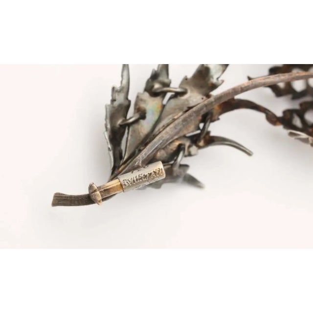 Gray 18kt Yellow Gold and Silver M Buccellati Flower Brooch For Sale - Image 8 of 8
