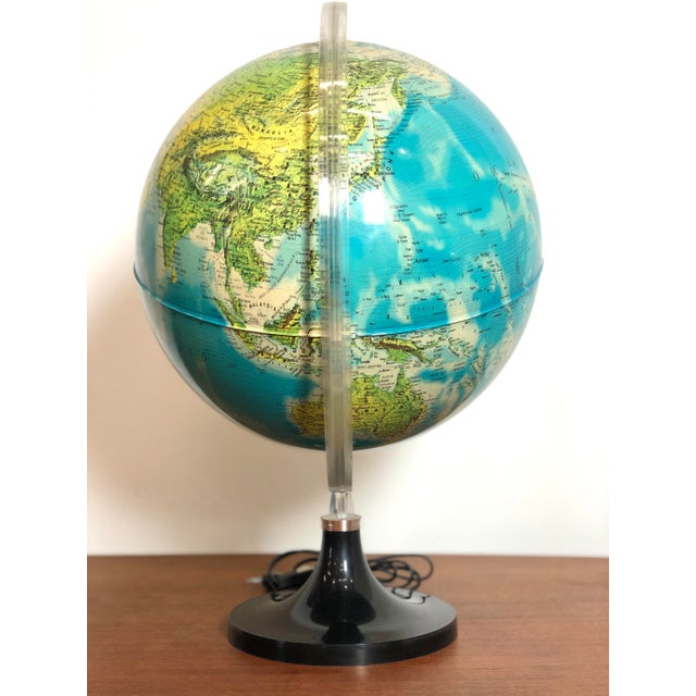 Mid-Century Modern Italian Light-Up Globe from Rico, 1980s For Sale - Image 3 of 6