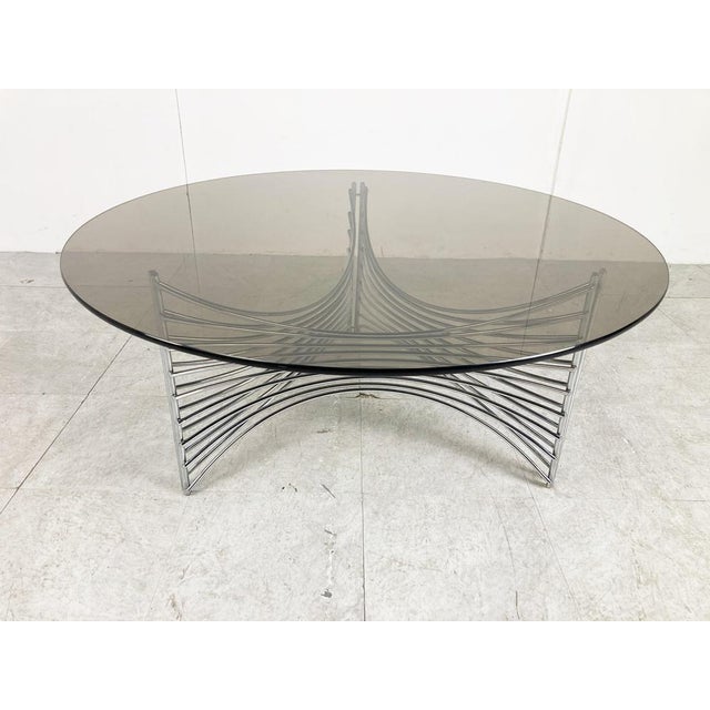Space Age Chrome Wire Coffee Table, 1970s For Sale - Image 9 of 13