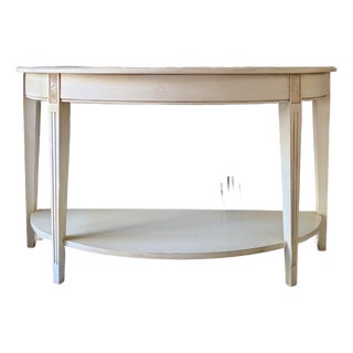 Ethan Allen Gustavian Swedish Demilune Console Table For Sale