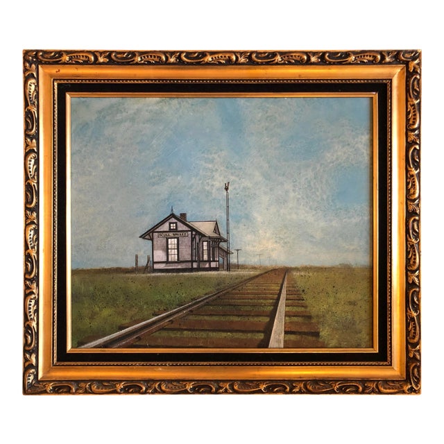 Regional Landscape Painting of the Skull Valley Train Station For Sale