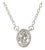 Oval .22ctw Diamond Bezel Pendant Necklace, 10k White Gold, Length 18.5 In For Sale