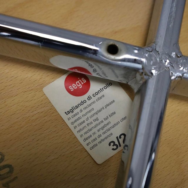 Silver Postmodern Dining Chairs in Chrome and Plywood from Segis, 1990s, Set of 4 For Sale - Image 8 of 9