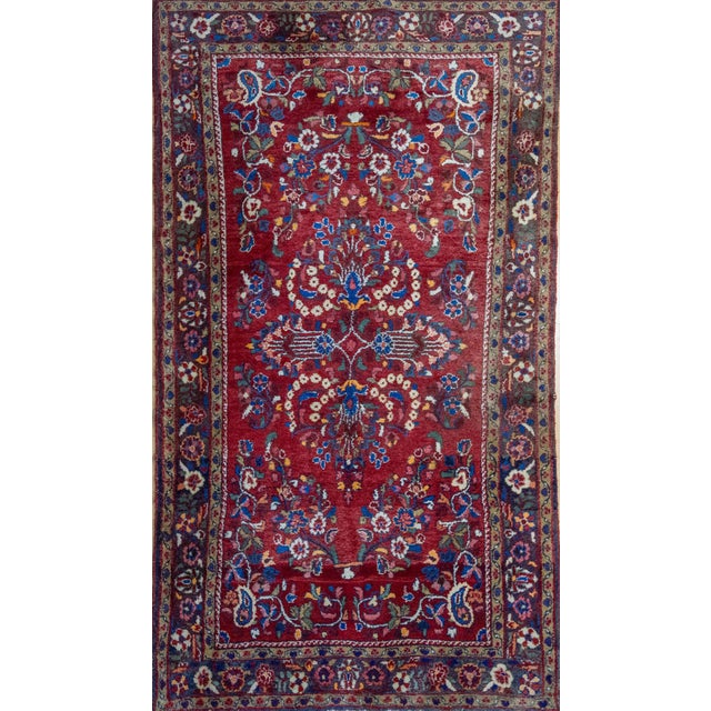 Middle Eastern Hand-Knotted Hamedan Malayer Rug For Sale