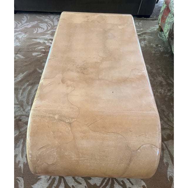 Lacquered Goatskin Parchment Coffee Table, C. 1970's For Sale - Image 9 of 14