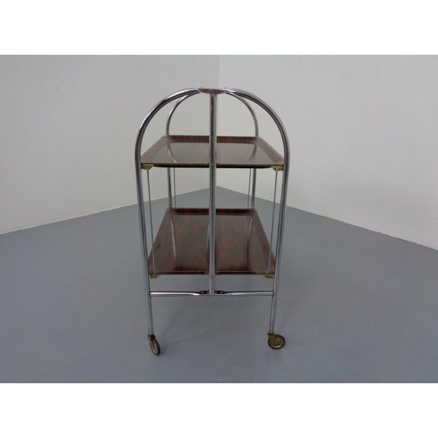 1970s Vintage Optic Rosewood Pressalit Tea Cart, 1970s For Sale - Image 5 of 18