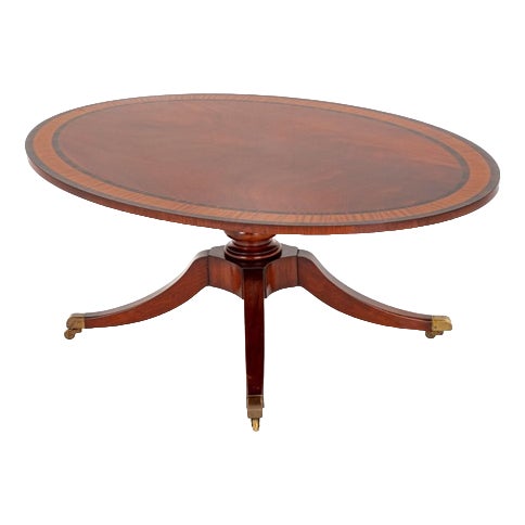 Regency Revival Coffee Table in Flame Mahogany, 1920s For Sale