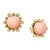 Syna Yellow Gold Pink Opal Earrings with Diamonds, a Pair For Sale