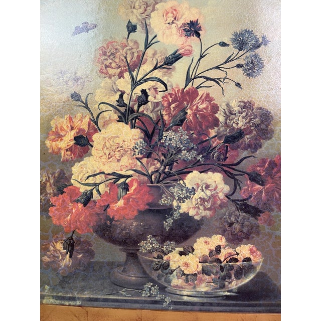 Victorian Baroque Floral Gold Framed Painting For Sale - Image 10 of 13