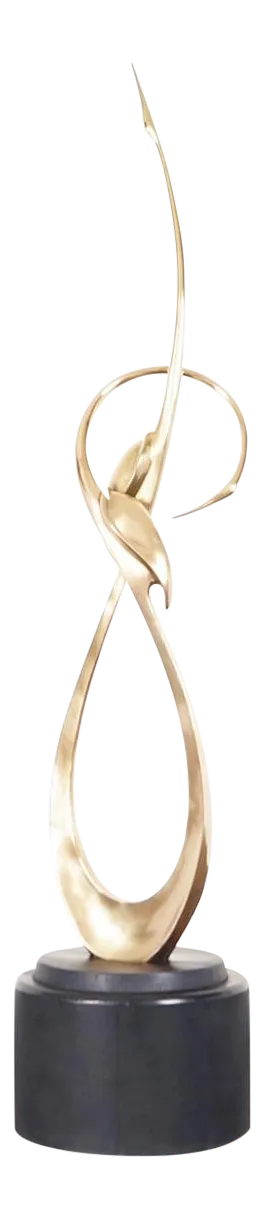 Vintage Life-Size Brass Crane Sculpture by Boris Lovet-Lorski, 1950s