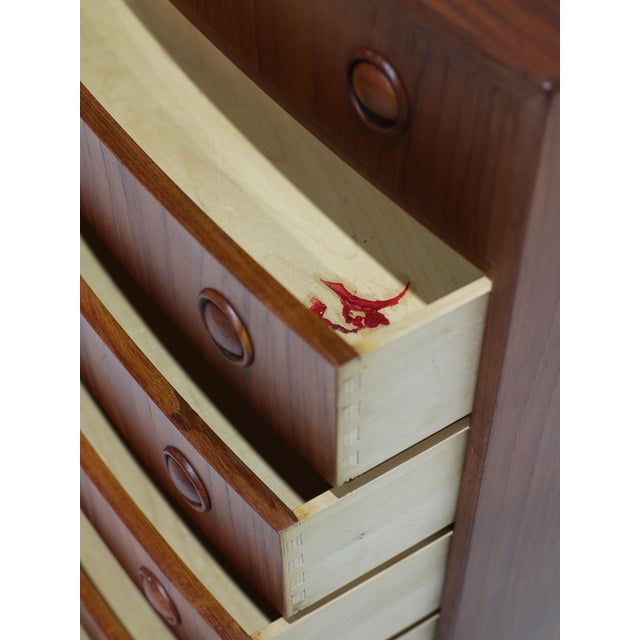 Curved Chest of Drawers in Teak by Kai Kristiansen, Denmark, 1960s For Sale - Image 15 of 17