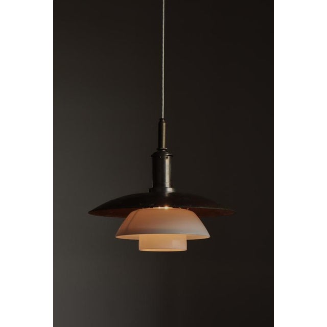 1930s Scandinavian Modern 4/4 Pendant Light in Copper and Glass by Poul Henningsen for Louis Poulsen, 1930s For Sale - Image 5 of 17