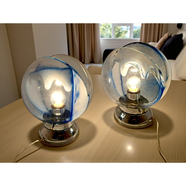 Murano Glass Lamps by Toni Zuccheri for Venini, 1970s, Set of 2 For Sale - Image 10 of 12