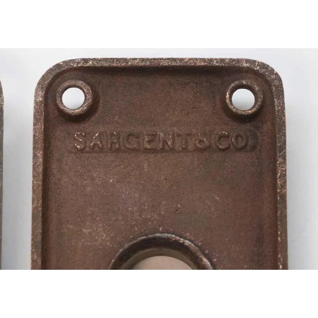 Mid 20th Century Pair of Antique 6.5 In. Bronze Sargent Door Back Plates For Sale - Image 5 of 6