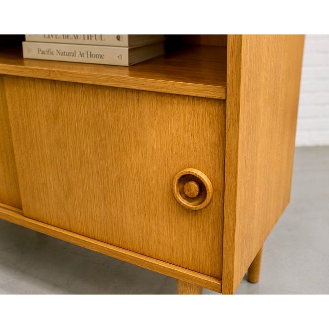 Mid Century Modern Oak Bookcase | Danish MCM Storage Cabinet, C. 1960’s For Sale - Image 13 of 14