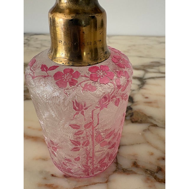 Baccarat Early 1900s Baccarat Eglantier (Wild Rose) Pattern Perfume Atomizer For Sale - Image 4 of 9