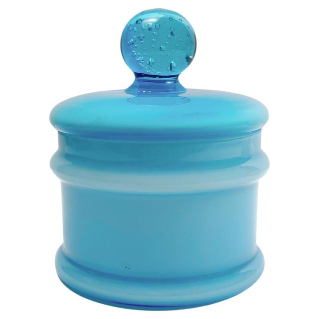 Cased Pale Blue Glass Apothecary Jar by Carlo Moretti, Italy, 1960s For Sale - Image 10 of 10