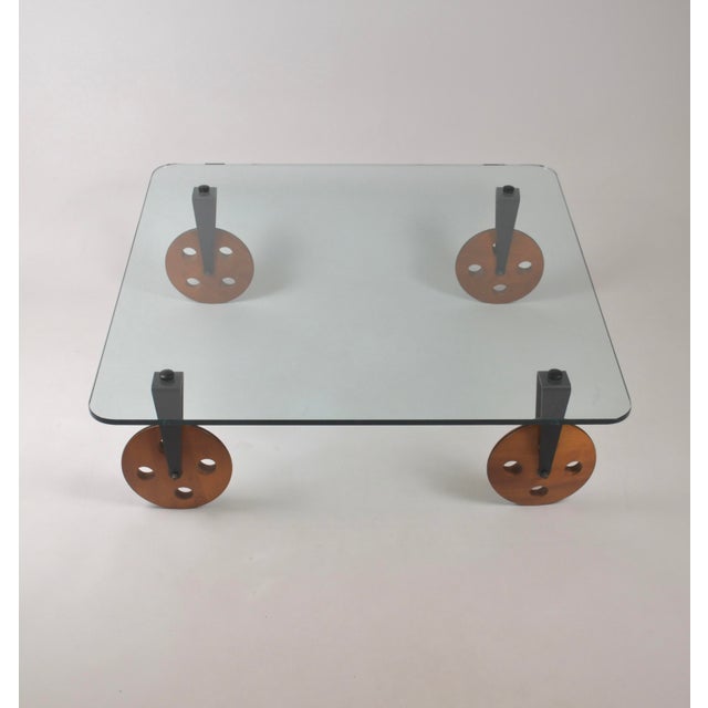 Vintage Industrial Coffee Table on Casters in Wood by Gae Aulenti for Fontana Arte, 1980s For Sale - Image 6 of 16