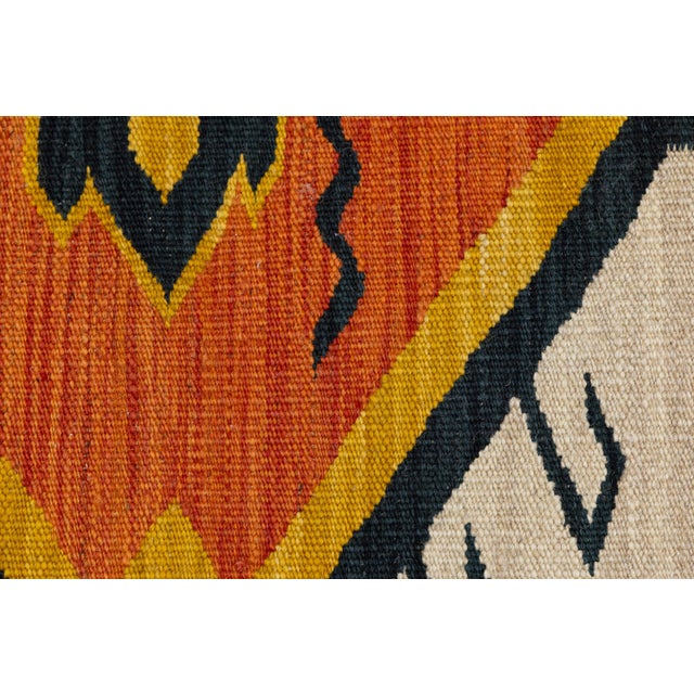 Contemporary Southwest Style Flat-Weave Wool Rug in Terracotta, and Ochre For Sale - Image 9 of 10