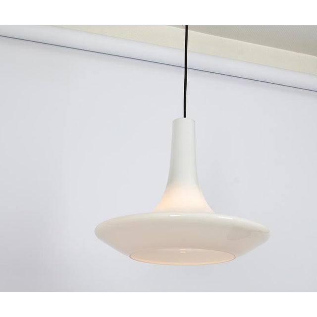 1970s White Opal Glass Pendant Light from Peill & Putzler, Germany, 1970s For Sale - Image 5 of 11