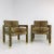 Brown Leopard Parsons Chairs with Brass Sabots, Custom - a Pair For Sale - Image 8 of 12