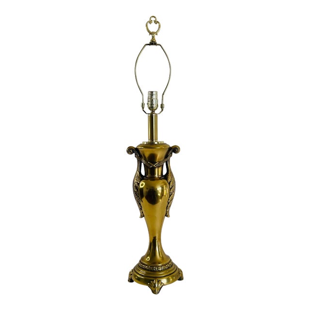 1990s Quoizel Solid Brass Table Lamp For Sale