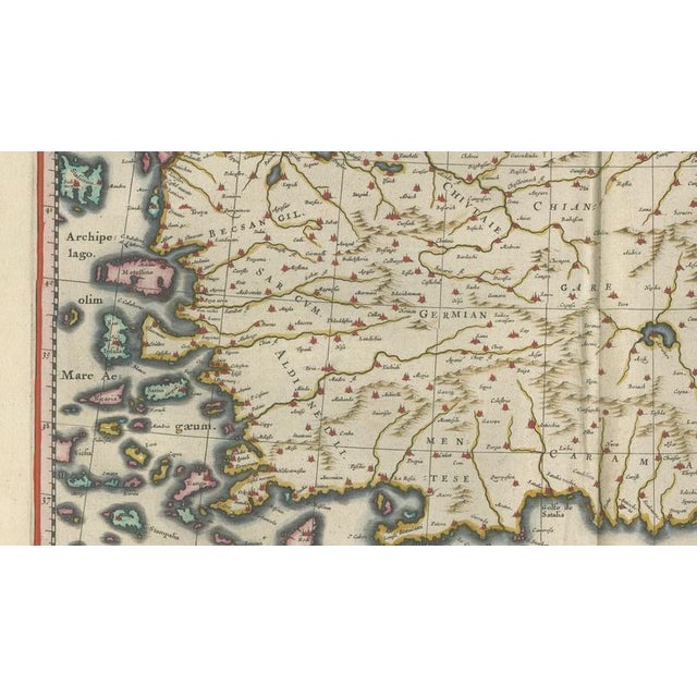 Paper Map of Anatolia, Asia Minor and Aegean from Blaeu, 1642 For Sale - Image 7 of 11
