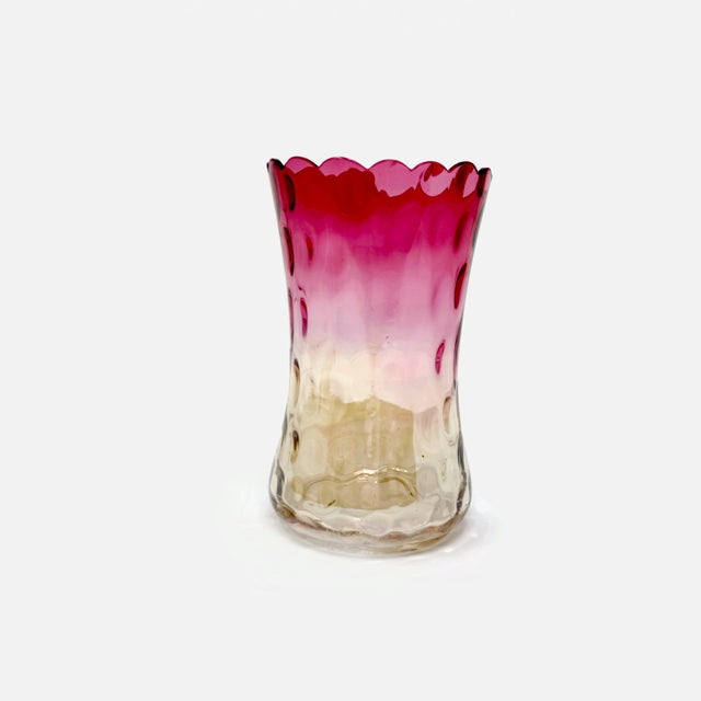 Late 19th Century Antique Amberina Glass Celery Vase – Victorian Inverted Thumbprint For Sale - Image 5 of 9