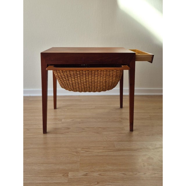 Teak Sewing Table by Severin Hansen for Haslev Mobelsnedkeri, 1960s For Sale - Image 11 of 11