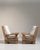 Cream 1970s Brutalist Cream Wood Pair of Club Chairs For Sale - Image 8 of 13