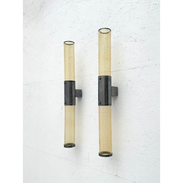 Wall Sconces in Metal and Murano Glass, 1980, Set of 2 For Sale - Image 13 of 13