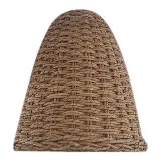 Woven Seagrass Bell Pendant Light For Sale