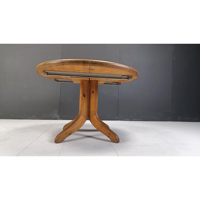 Round Pine Wood Dining Table by Rainer Daumiller, 1970s For Sale - Image 6 of 10