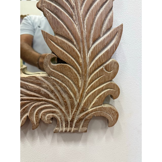 Vintage Carved Wood Palm Beach Regency Mirror For Sale - Image 4 of 11