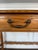 Wood Vintage American Drew Oak Parquet Top Console Sofa Table With Turned Legs For Sale - Image 7 of 18