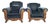 Late 19th Century Stunning Blue Velvet Empire Revival Accent Chairs (Pair) For Sale