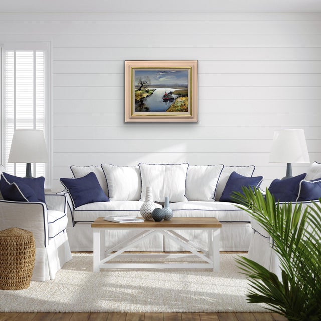 Rowland Hilder, River Bure, Norfolk, East Anglia, Oil Painting, 1950s, Framed For Sale - Image 13 of 18